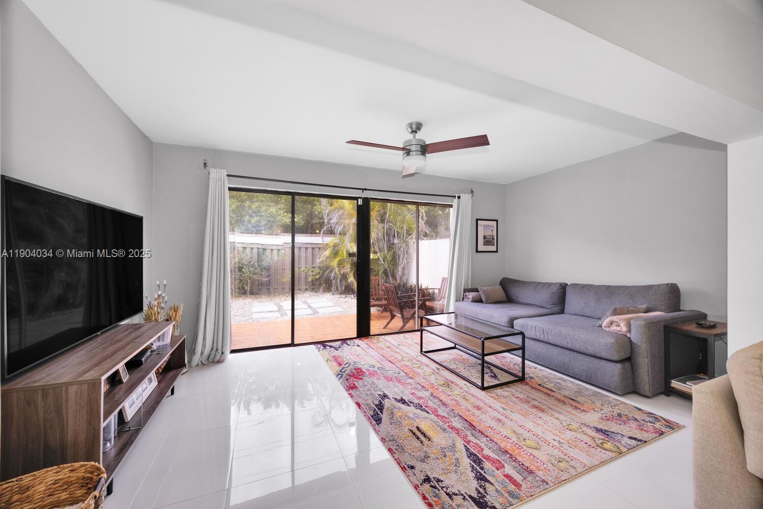 8596 Southwest 115th Place Miami, FL 33173 - Photo 16 of 39 a living room with furniture tv and a flat screen tv