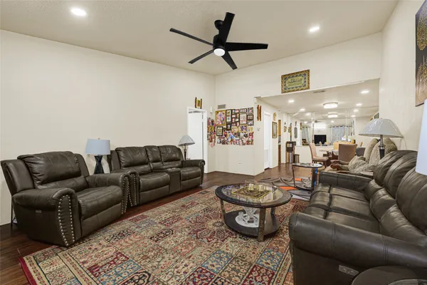 a living room with furniture
