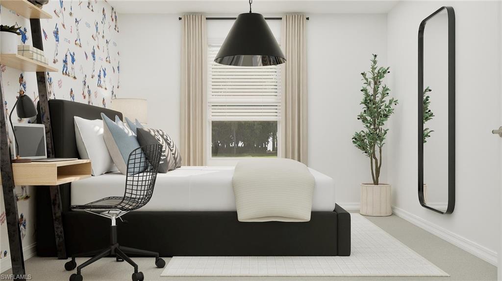 14895 Bluewater Road Babcock Ranch, FL 33982 - Photo 18 of 27 a bedroom with a bed and a potted plant