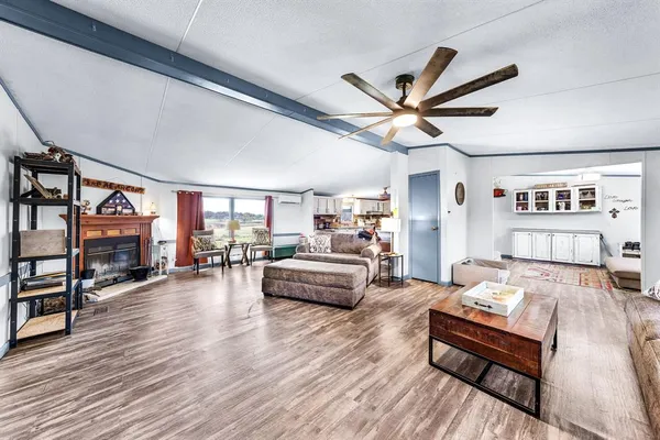 a living room with furniture