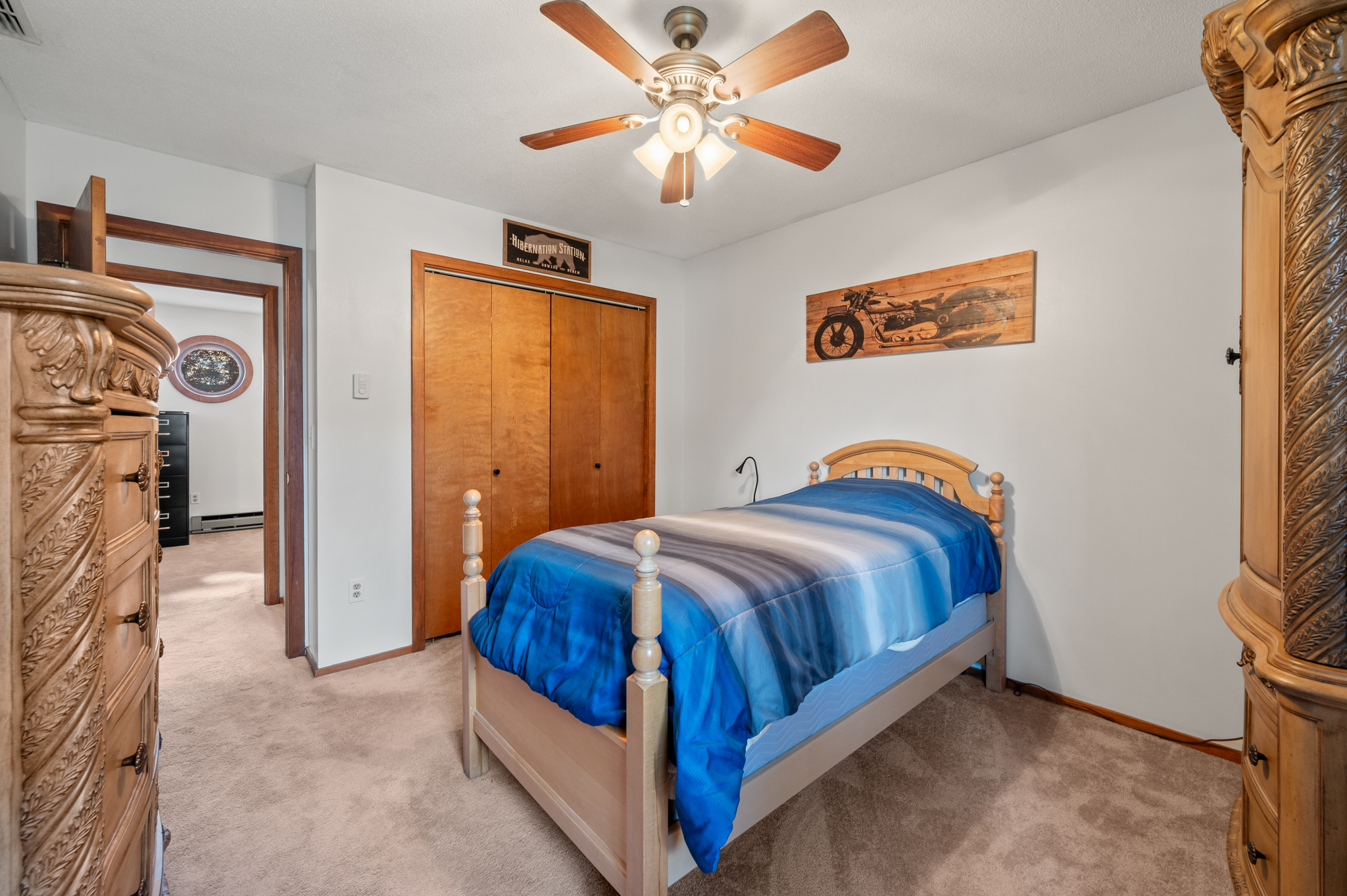 14 Inwood Lane Bristol, CT 06010 - Photo 21 of 40 a bedroom with a bed and a ceiling fan