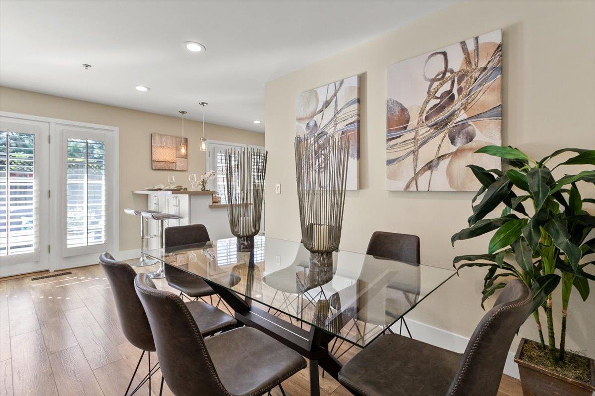 654 North San Antonio Road Los Altos, CA 94022 - Photo 15 of 28 a view of a dining room with furniture window and wooden floor
