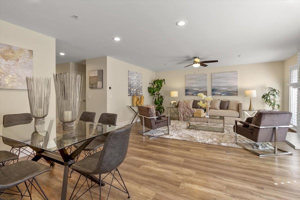 654 North San Antonio Road Los Altos, CA 94022 - Photo 17 of 28 a living room with furniture and wooden floor