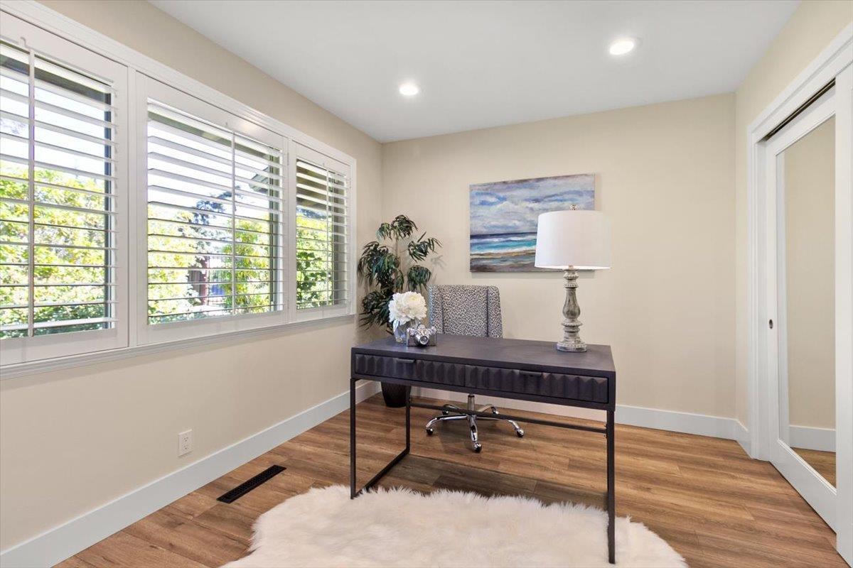 654 North San Antonio Road Los Altos, CA 94022 - Photo 4 of 28 a view of a workspace with furniture and a window