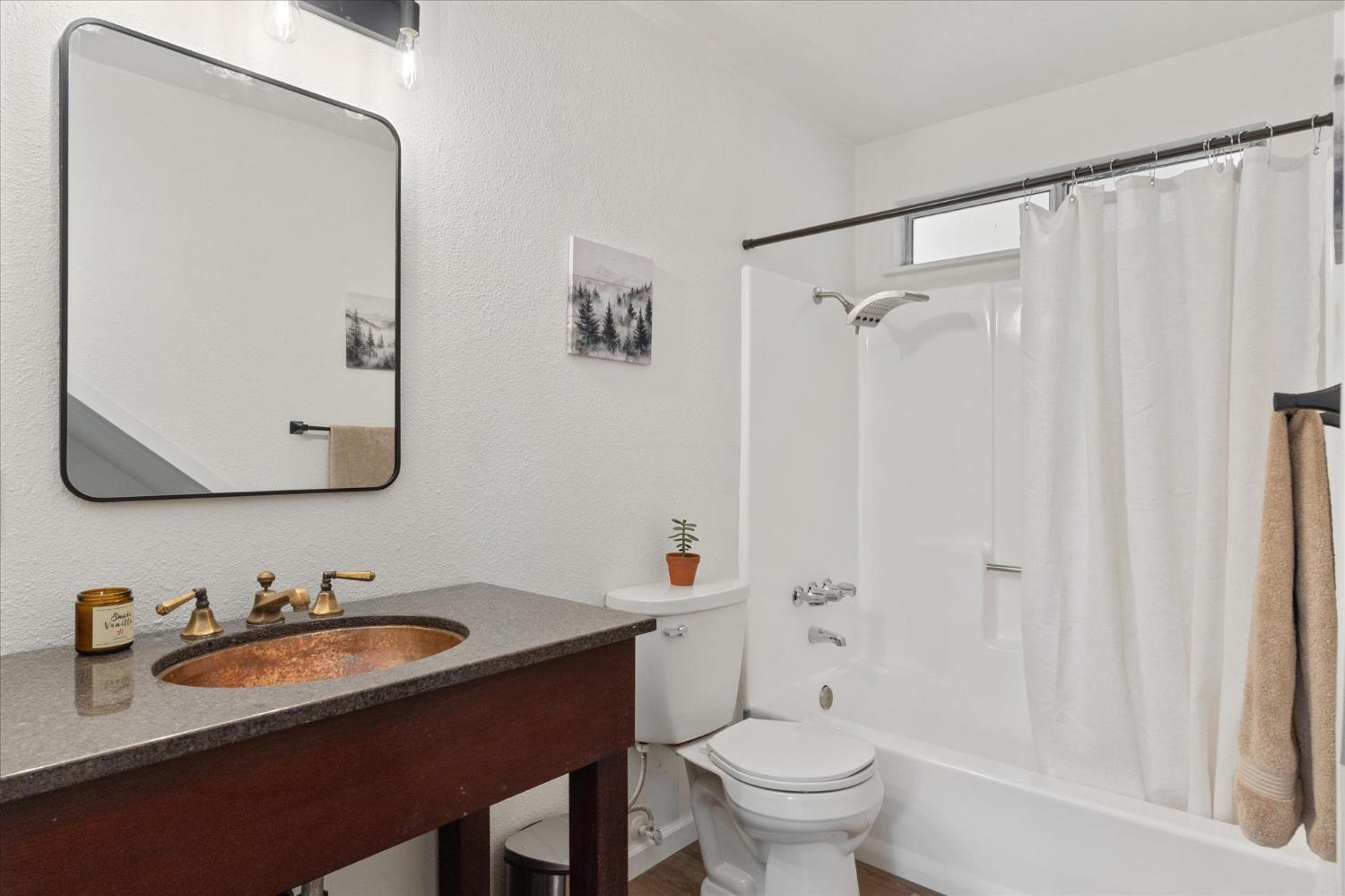 210 David Lee Road Arnold, CA 95223 - Photo 21 of 37 a bathroom with a sink toilet a mirror and shower