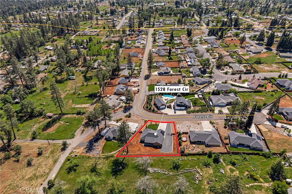 1528 Forest Paradise, CA 95969 - Photo 46 of 49 an aerial view of a swimming pool yard and outdoor seating