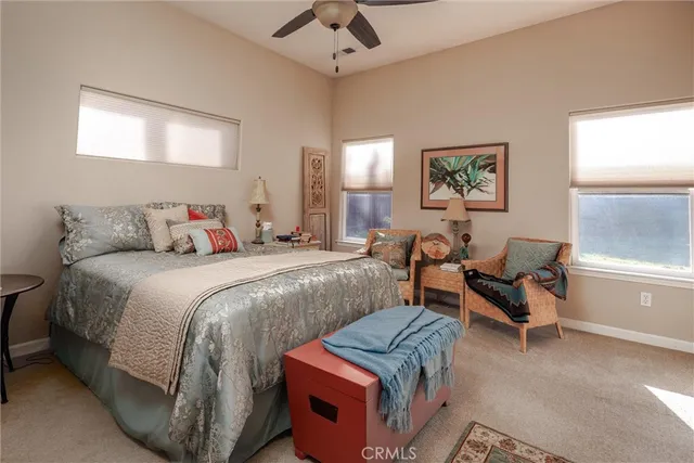 a bedroom with bed and a window