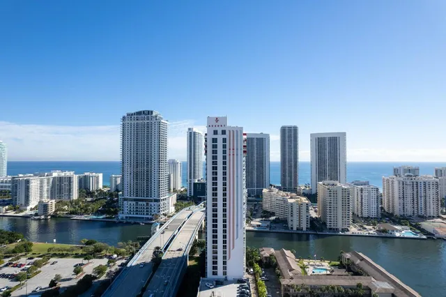 a view of a city with water