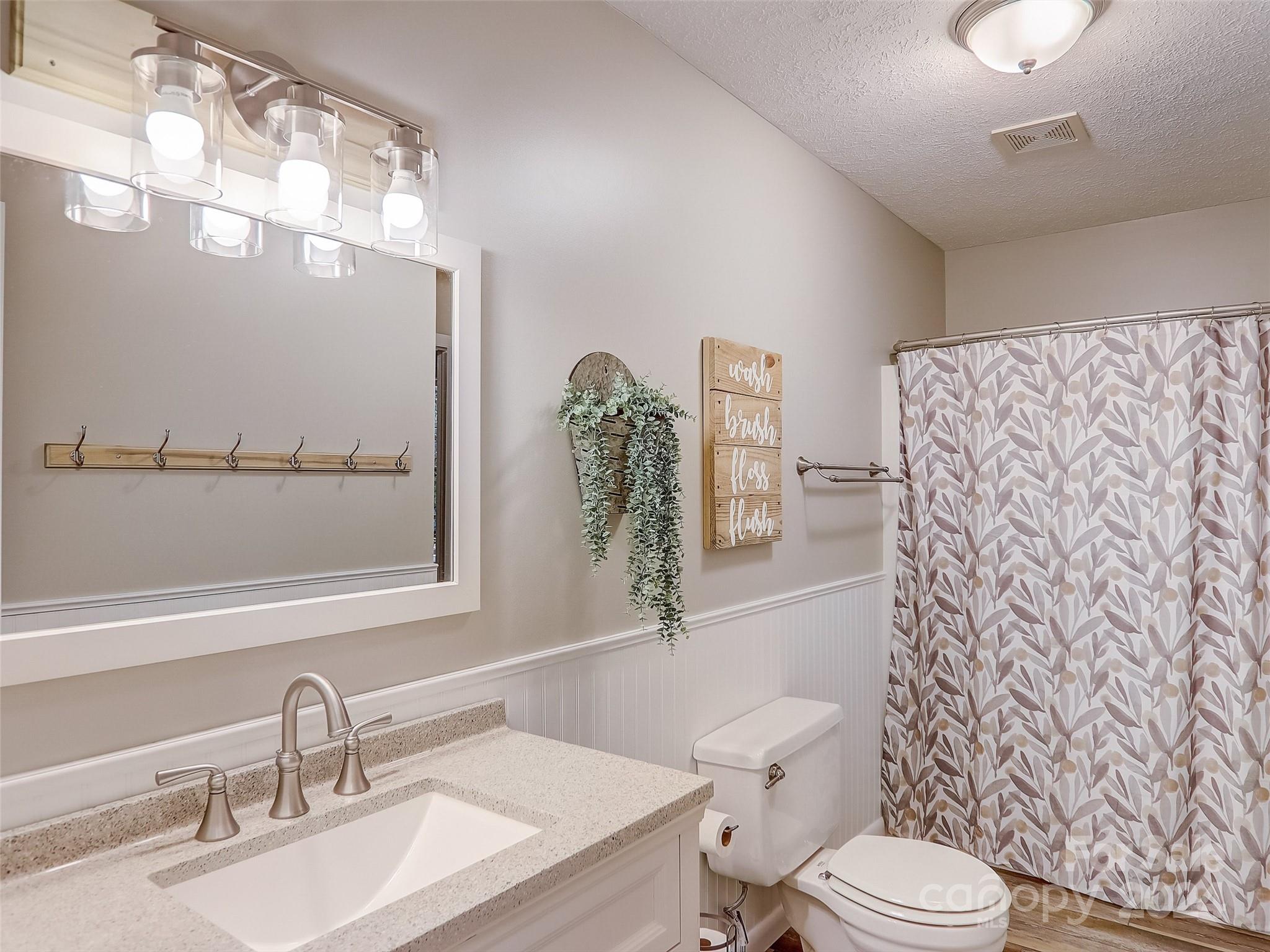 1191 Dupont Road Hendersonville, NC 28739 - Photo 18 of 48 a bathroom with a sink a toilet and shower