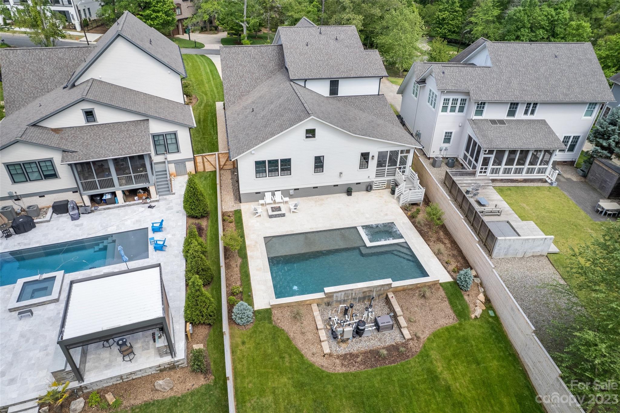 5524 Closeburn Road Charlotte, NC 28210 - Photo 41 of 44 a aerial view of a house with swimming pool
