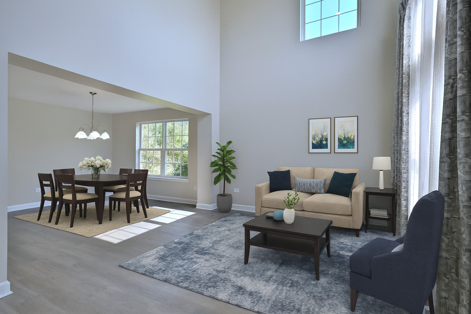 2434 White Barn Road Aurora, IL 60502 - Photo 5 of 45 a living room with furniture a dining table and a window