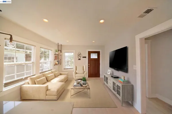 a view of a terrace with couches