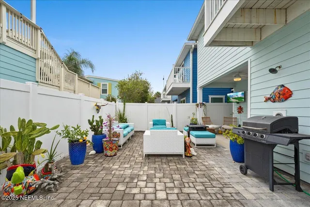 a outdoor space with lots of furniture