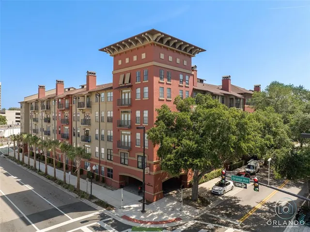 a view of a city with tall buildings