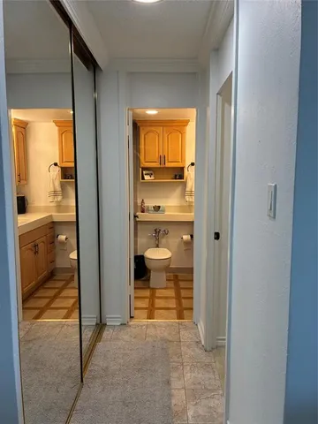 a view of a bathroom from a bathroom