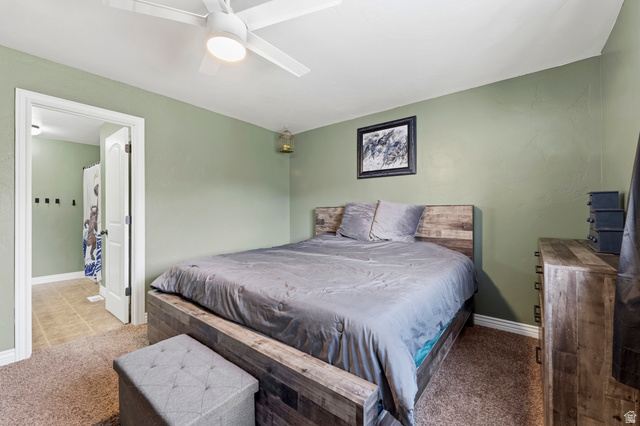 1165 West 100 South Springville, UT 84663 - Photo 26 of 28 Bedroom featuring carpet flooring and a ceiling fan