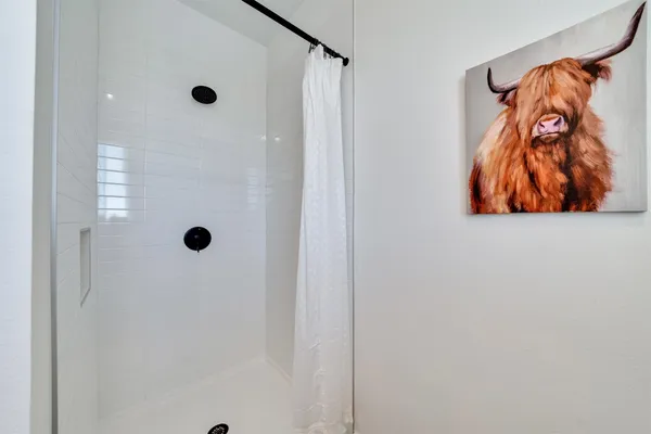 a bathroom with a shower