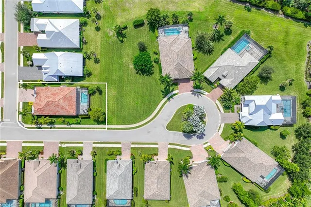 an aerial view of a house