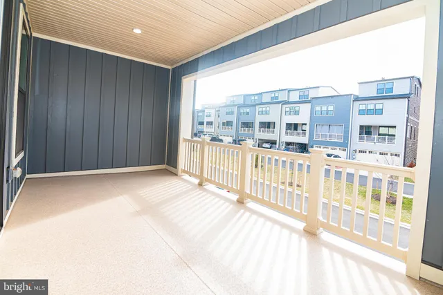 a view of a building from a balcony