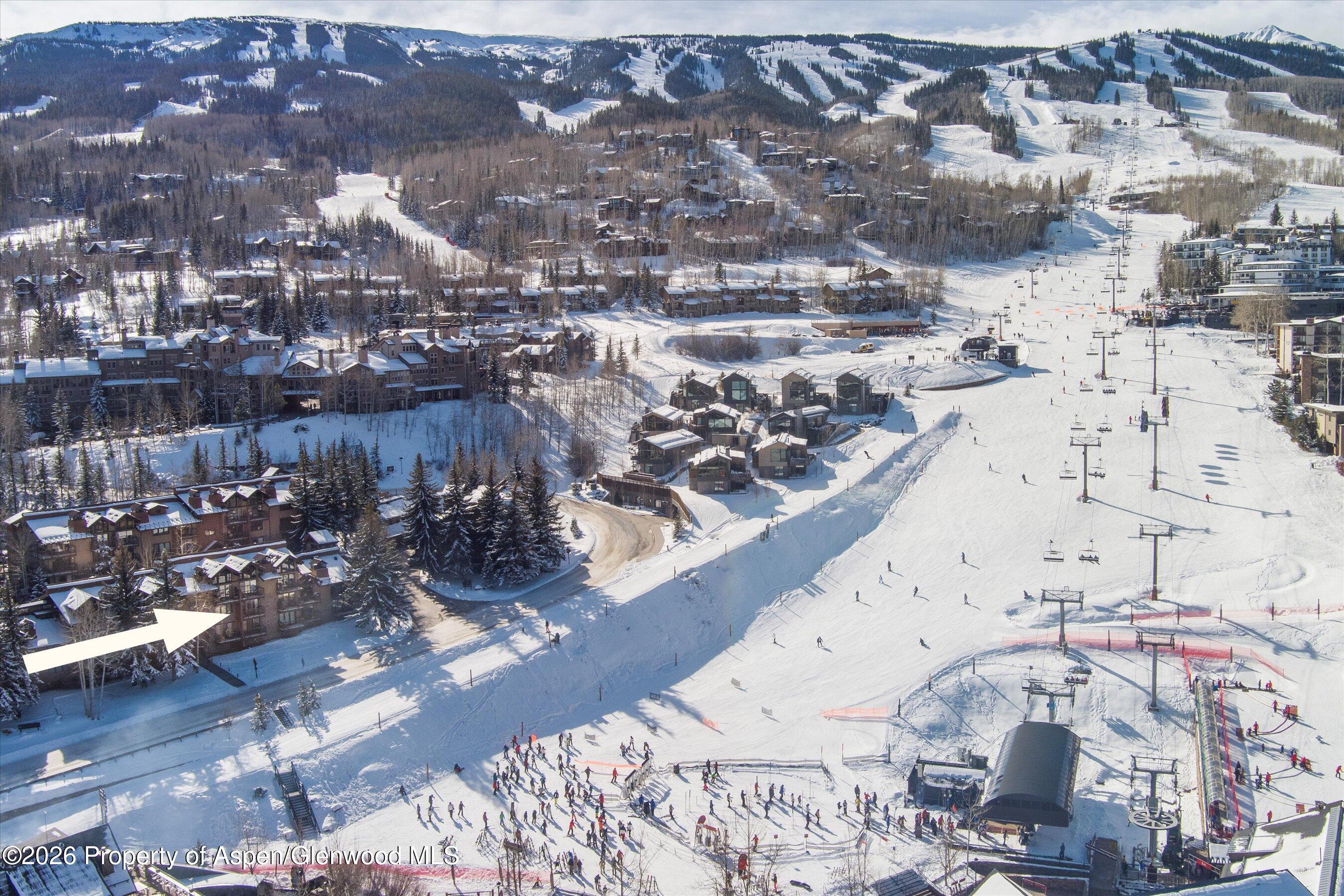 400 Wood Road, Unit D1206 Snowmass Village, CO 81615 - Photo 5 of 12 a view of a terrace with wooden floor
