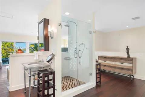 a view of bathroom with shower