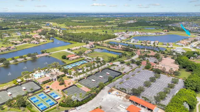 an aerial view of residential building with outdoor space