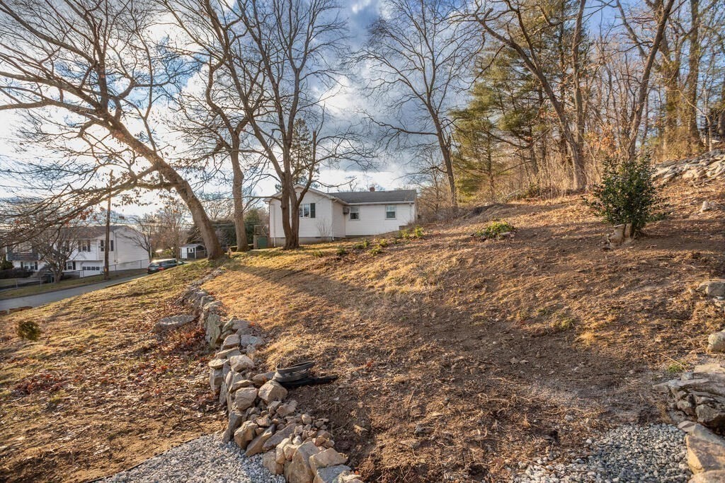 79 Bonham Road Dedham, MA 02026 - Photo 22 of 28 a view of large yard with large trees