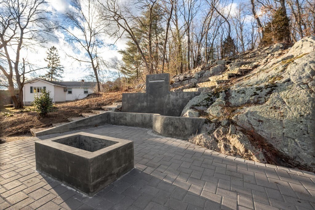 79 Bonham Road Dedham, MA 02026 - Photo 27 of 28 a view of outdoor kitchen with swimming pool and seating