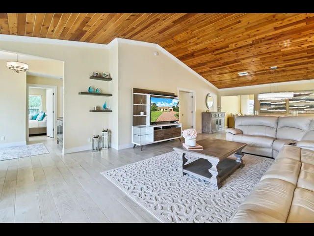 a living room with furniture