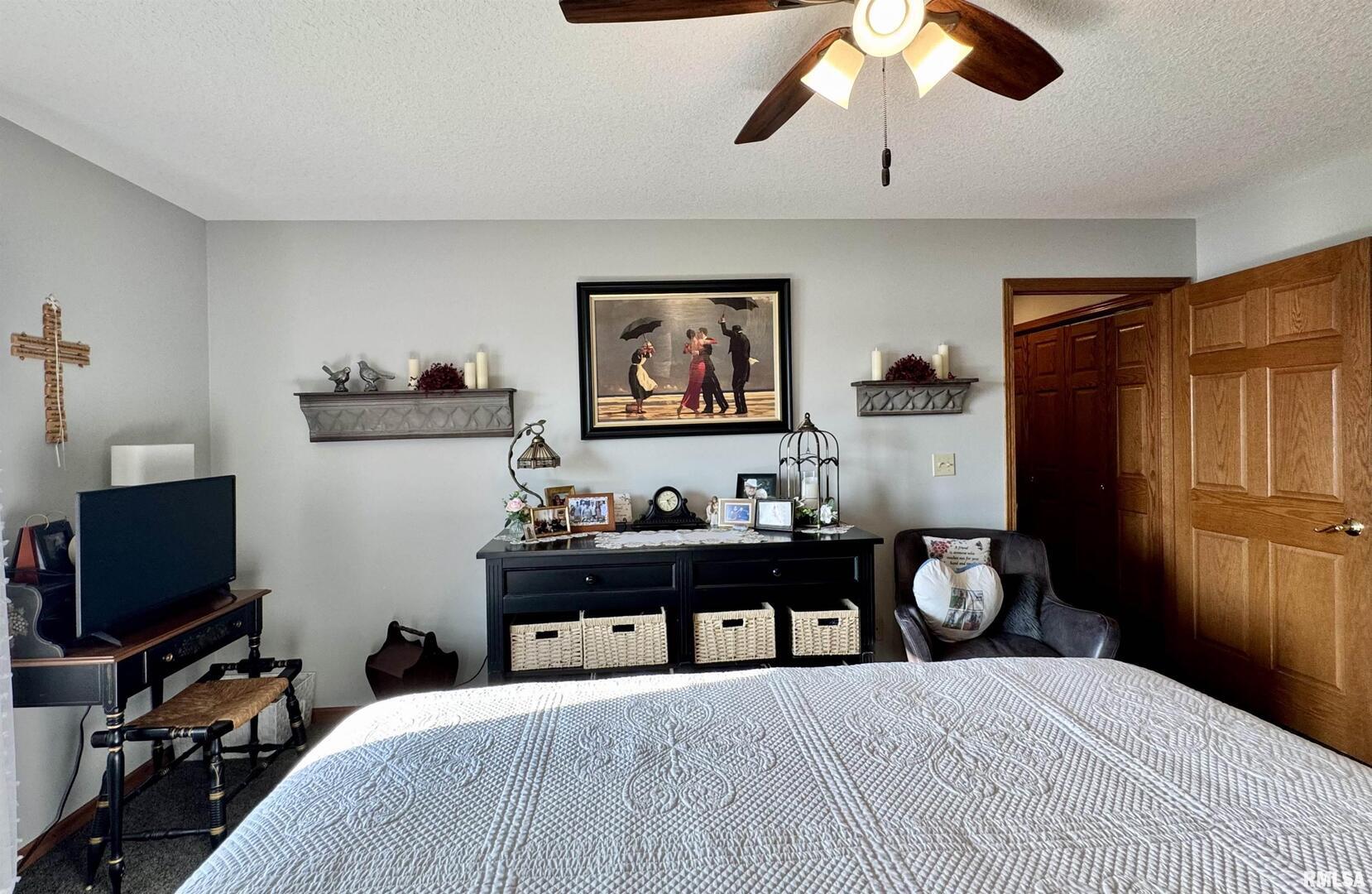 102 5th Street, Unit 6 Fulton, IL 61252 - Photo 27 of 42 a bedroom with a bed and a flat screen tv