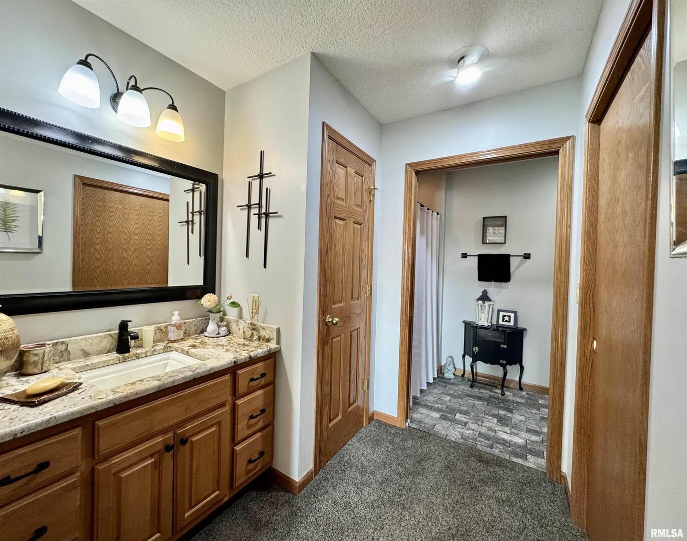 102 5th Street, Unit 6 Fulton, IL 61252 - Photo 40 of 42 a bathroom with a double vanity sink and a mirror