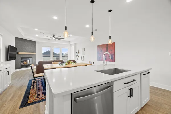 a view of kitchen and sink