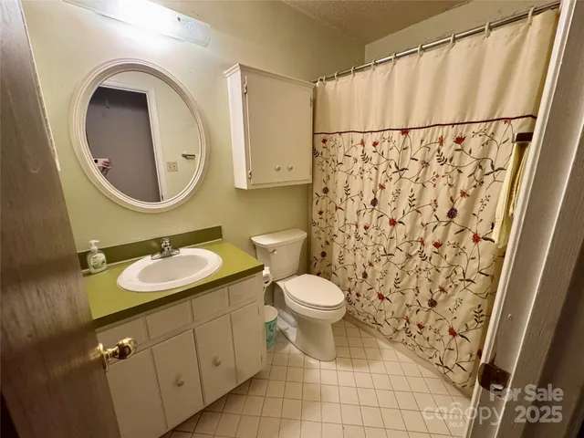a bathroom with a toilet a sink and a mirror