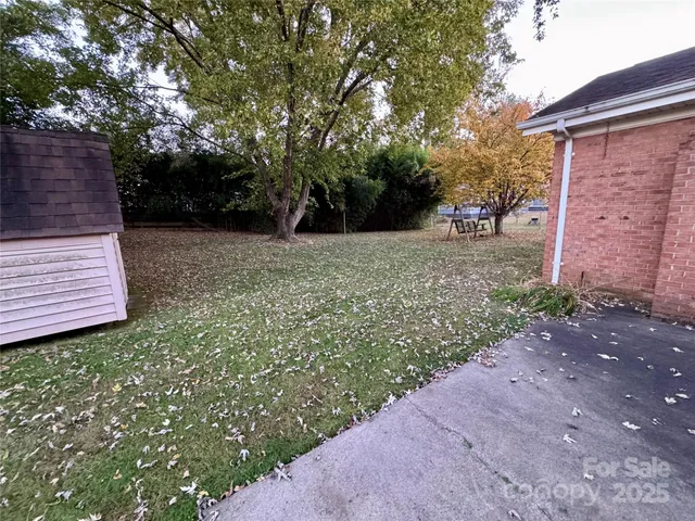 a view of a backyard