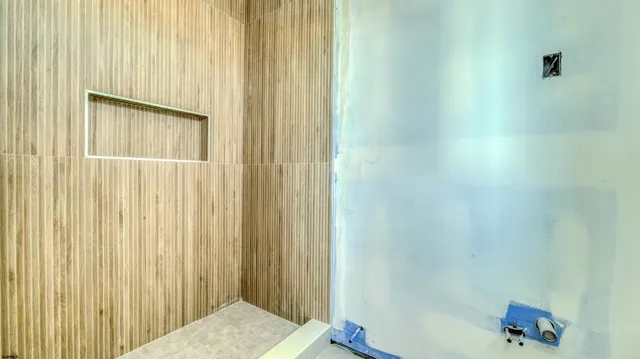 a view of wooden door