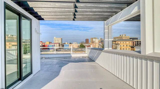 a view of balcony with city view