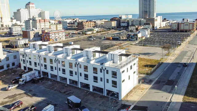 a view of a city with tall buildings
