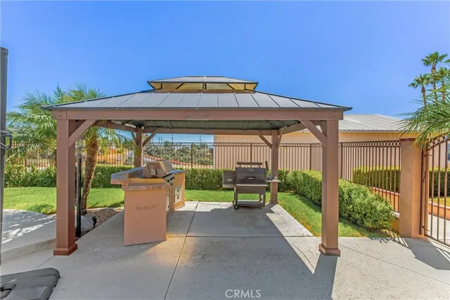 a view of a garage with a table