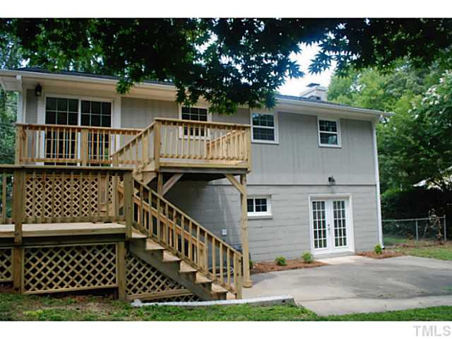 408 Latimer Road Raleigh, NC 27609 - Photo 21 of 24 Perfect for outdoor entertaining, this home has multi-level deck and large patio off of the Bonus room.
