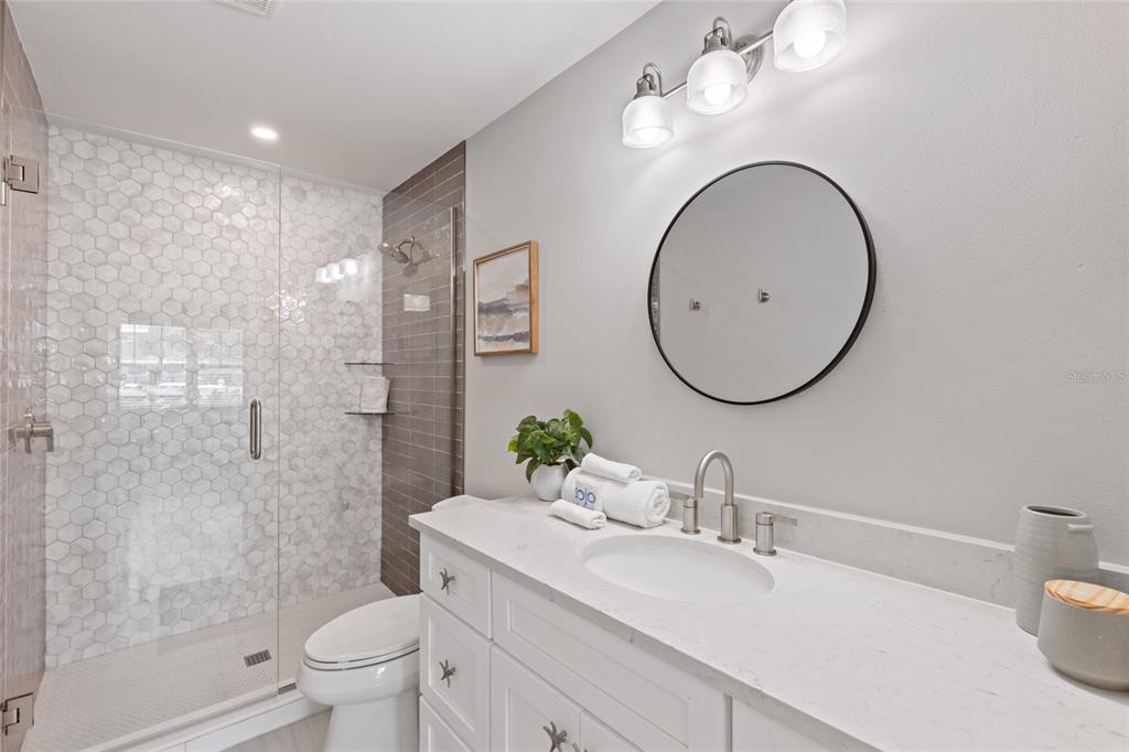 110 Spring Avenue Anna Maria, FL 34216 - Photo 9 of 62 a bathroom with a toilet a sink a mirror and a shower