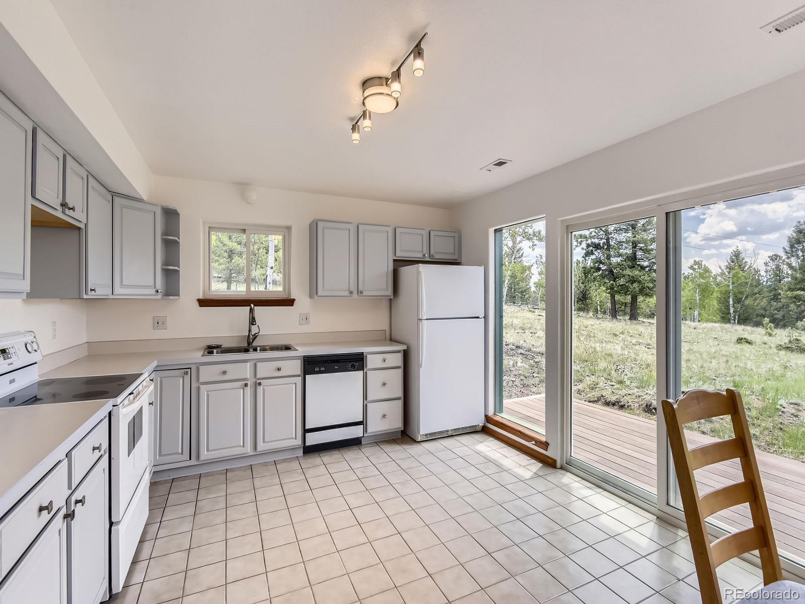 52 Branding Iron Lane Bailey, CO 80421 - Photo 11 of 29 a kitchen with a stove a sink and a refrigerator