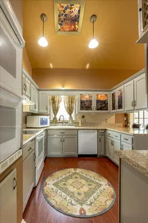 a kitchen with lots of counter top space