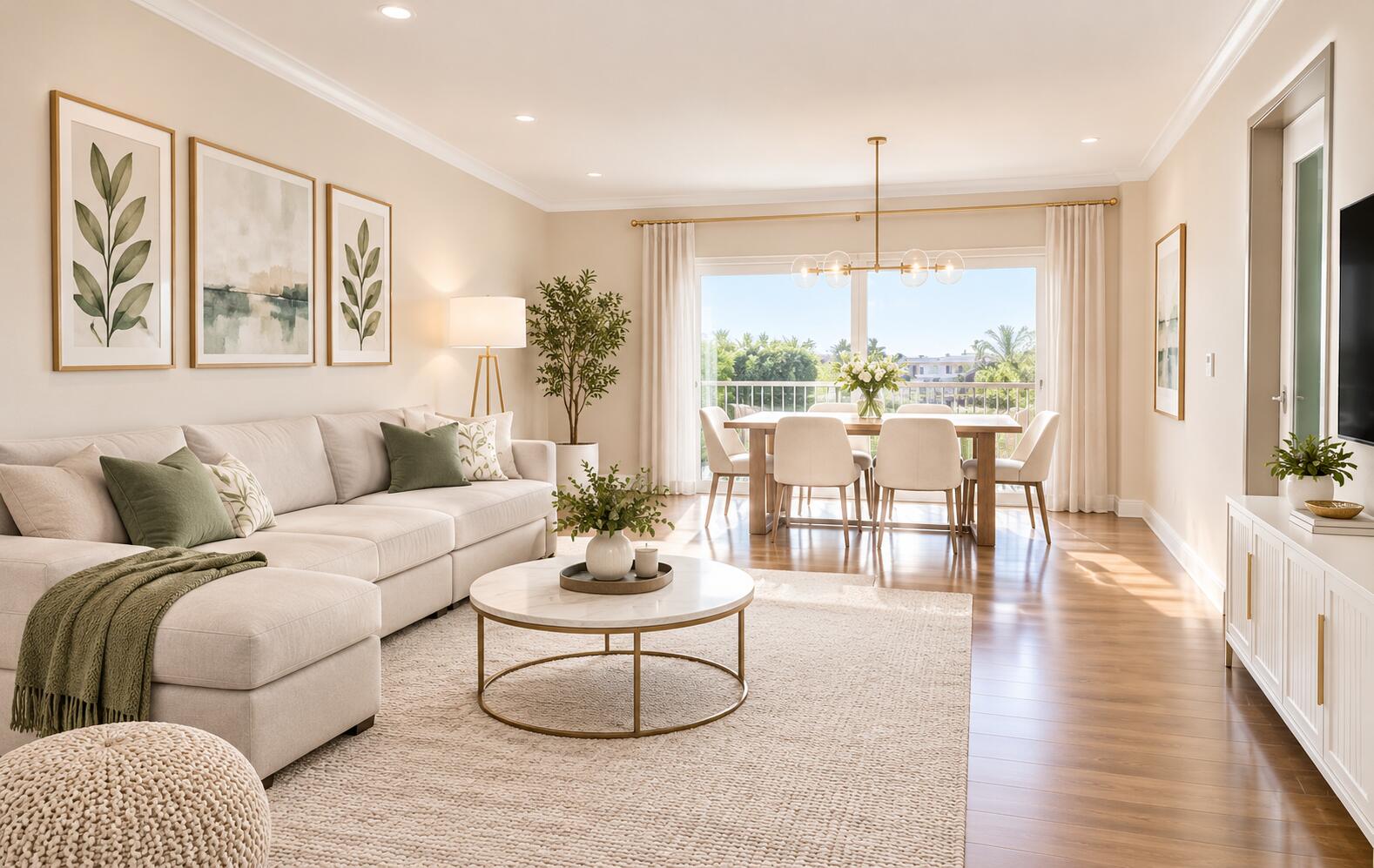 9880 Marina Boulevard, Unit 1541 Boca Raton, FL 33428 - Photo 47 of 48 Airy Scandinavian Living and Dining Room