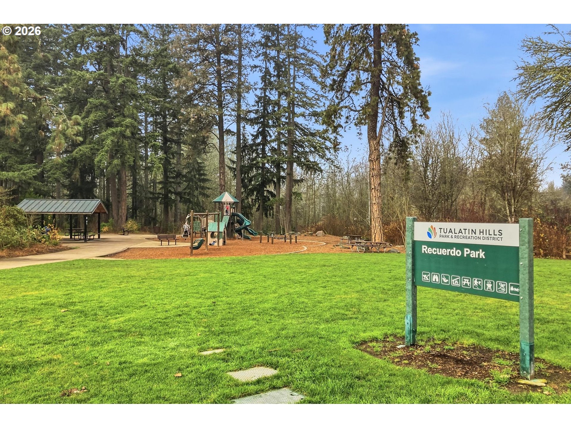 1638 Southwest 173rd Terrace Beaverton, OR 97003 - Photo 39 of 41 a view of a park with a bench