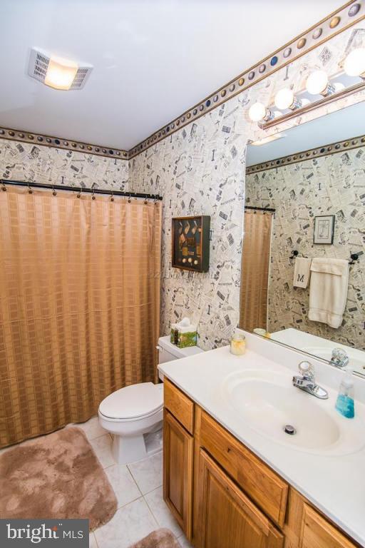 217 Windjammer Road Ocean Pines, MD 21811 - Photo 18 of 47 a bathroom with a sink a toilet and shower curtain