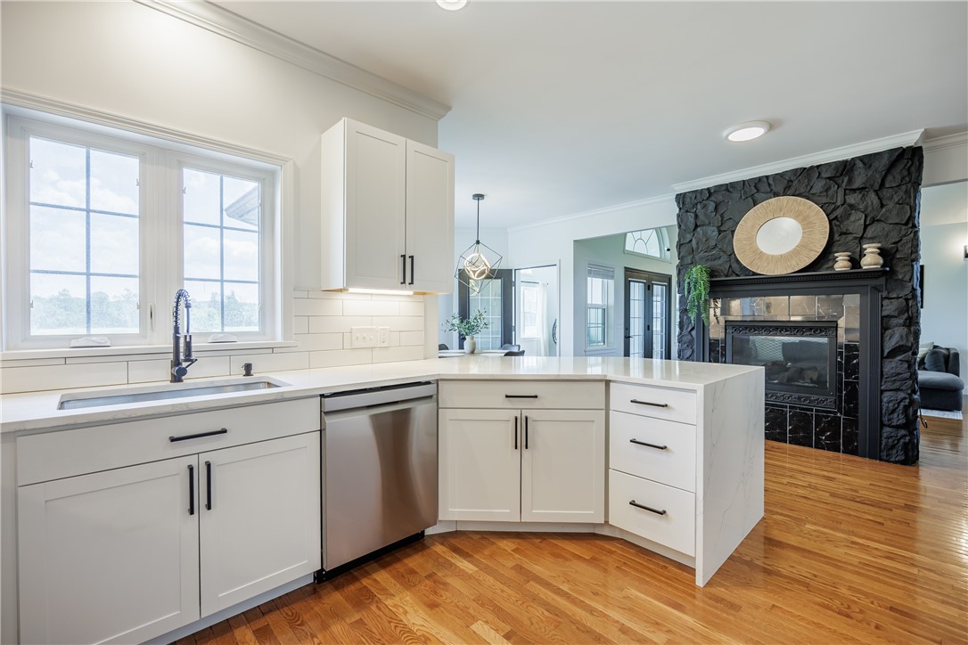 10181 Francis Road Bethany, NY 14020 - Photo 8 of 46 New kitchen with quartz waterfall edge