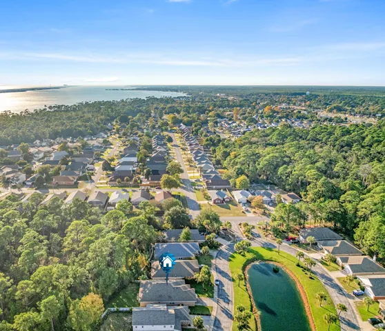 an aerial view of a city with lots of residential buildings