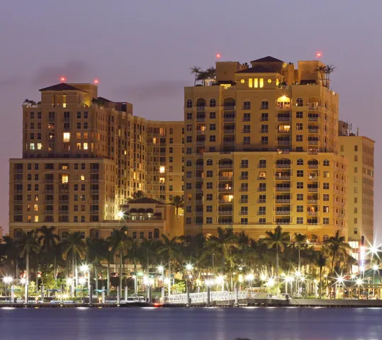 a view of building with a street