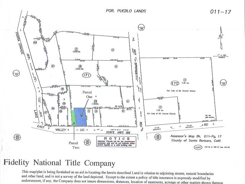 1278 East Valley Road Montecito, CA 93108 - Photo 3 of 21 1278 EVR plotted parcel