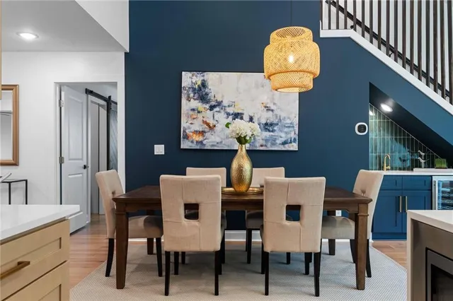 a living room with furniture